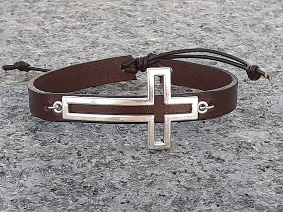 Rotes Leder Armband Mit Kreuzverschluss - Verstellbar Für Yoga & Training