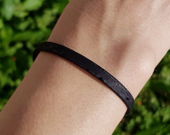 Schwarzes Korkarmband Veganes Armband Portugisisches Korkarmband Minimalistisches Armband Korkschmuck Veganer Schmuck Unisex Armband Armband femme