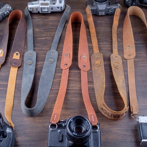 Personalized Leather Camera Strap: Handmade DSLR Strap, Gift for Photographer