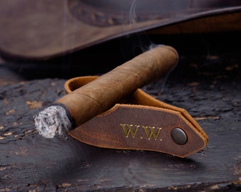 Personalisierte Leder Zigarre Rest, Reise Zigarrenhalter, Groomsmen Geschenk