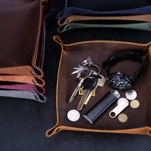 Personalized Leather Catchall, Leather Valet Tray, Custom Leather Organizer, Personalized Gift, Personalized Anniversary Gift