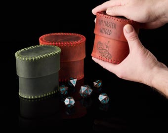 Personalized Tabletop Dice Cup: Leather Dungeons and Dragons Dice Storage