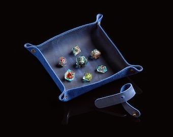 Handcrafted Leather Dice Rolling Tray: DnD Valet Tray, Christmas Gift