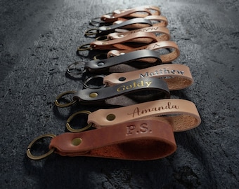 Personalisierte Leder Keychain, Monogramm Jubiläumsgeschenk