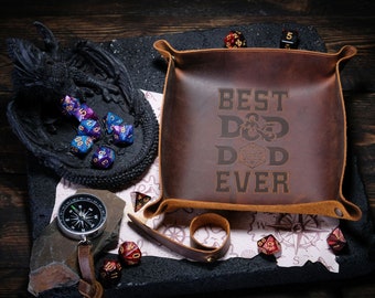 Würfeltablett aus Leder, zusammenklappbarer Würfelkasten, D&D Geschenk