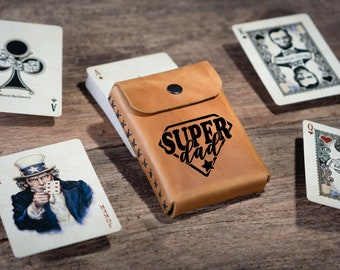 Custom Playing Cards case, Poker Cards Holder,  Father's Day Gifts, Gift For Him, Poker Player Gifts, Playing Card Travel Case Leather