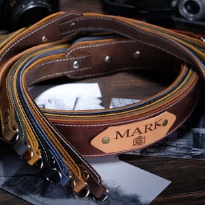 Personalized Leather Camera Strap: Handmade DSLR Strap