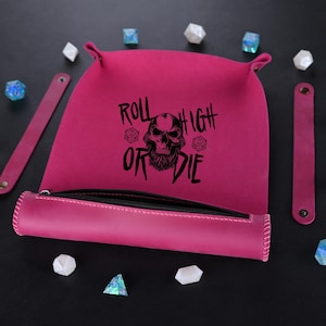 Personalized leather dice tray and storage, Unique handmade dice tray, Christmas gift, DM Gift