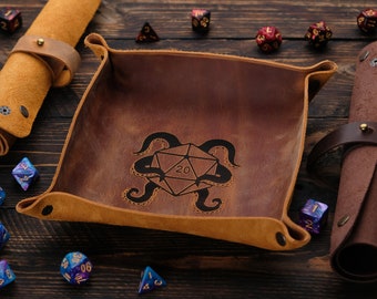 Custom rolling tray, Leather dice tray, dnd dice tray, Christmas Gift For Gamer, dnd dice rolling tray