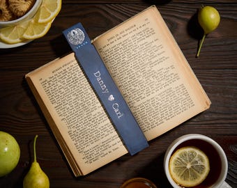 Custom Embossed Leather Bookmark, Personalized Gift