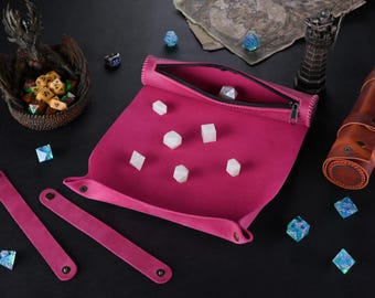 Unique handmade leather dice tray and storage