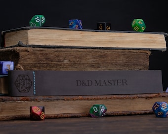 Personalized Leather Bookmark, D&D MASTER Gift