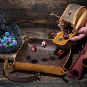 Leather Dice Bag, DnD dice holder, Dice Pouch, Dice Storage, Personalized dice bag