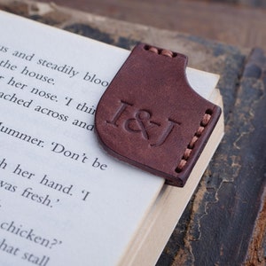 Leather Bookmark, Anniversary Gift, Couple gift, Gift for Him, Minimalist Gift, Custom Bookmark, Gift for Bookworm