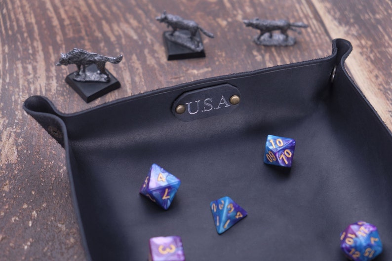 Custom Leather DND Dice Tray RPG Dice Tray TTRPG D&D Gift for Etsy