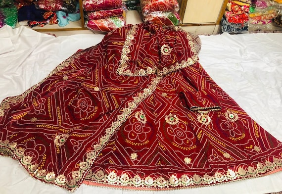 Buy Rajasthani Jaipuri Lehenga Choli With Gotta Patti Work Ethnic Lehenga  Choli Rajputi Poshak Womens Chaniya Choli for Girls Online in India - Etsy