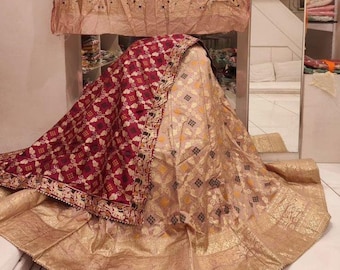 Banarasi Dolo Silk Lehenga Choli: Zari Work Indian Wedding Dress