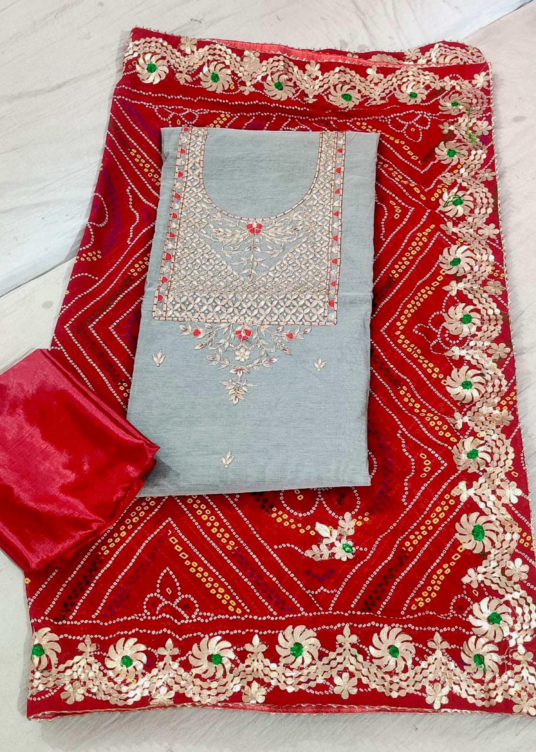 Red Wedding Wear,Party Wear Banarasi Silk Gota Patti Suit, For Party Wear  at Rs 1750 in Jaipur