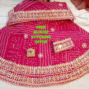 Lehenga Choli for Women Bandhani Bandhej Kotta Doriya Gotta Patti Work Rajasthani Jaipuri  New Look Chaniya Choli