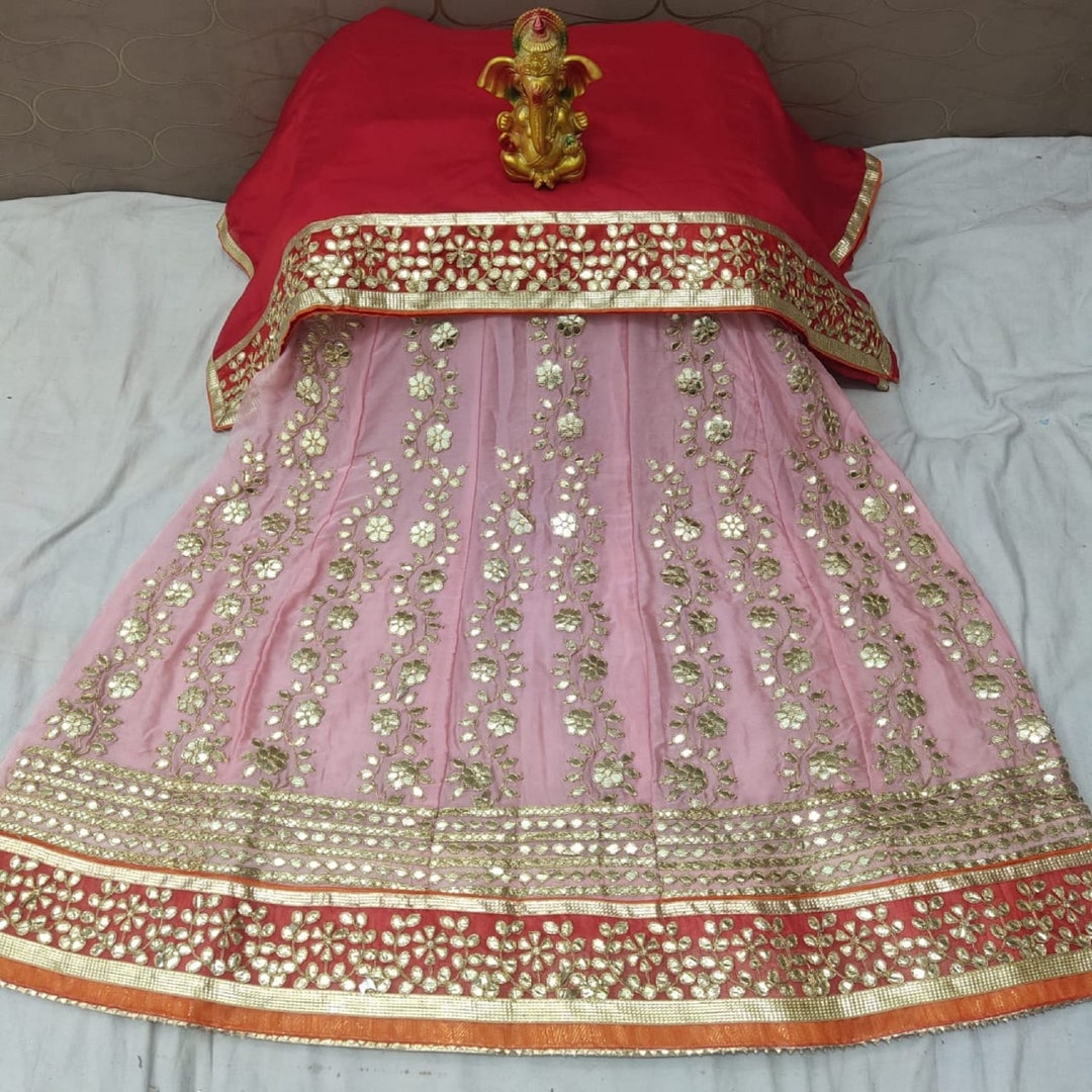 Rajsthani Traditional Rajputi Pure Organza Butti Work Lehenga Choli main image 1