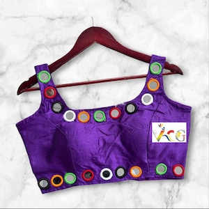 Navratri Real Mirror Work Blouse Padded Blouse Garba Dance Lehenga Blouse Navratri Outfits Festival Blouse Crop top Choli Blouse For Saree