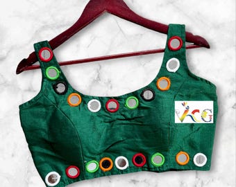 Spiegel Arbeit Bluse für Frauen bereit zu tragen Navratri Bluse für Frauen indische Bluse für Frauen Designer Party Wear Bluse für Frauen