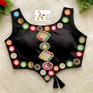 Navratri Mirror Work Blouse For Women Garba Night Blouse For Women Dandiya Dance Mirror Work Blouse Navratri Mirror Work Choli Indian Blouse