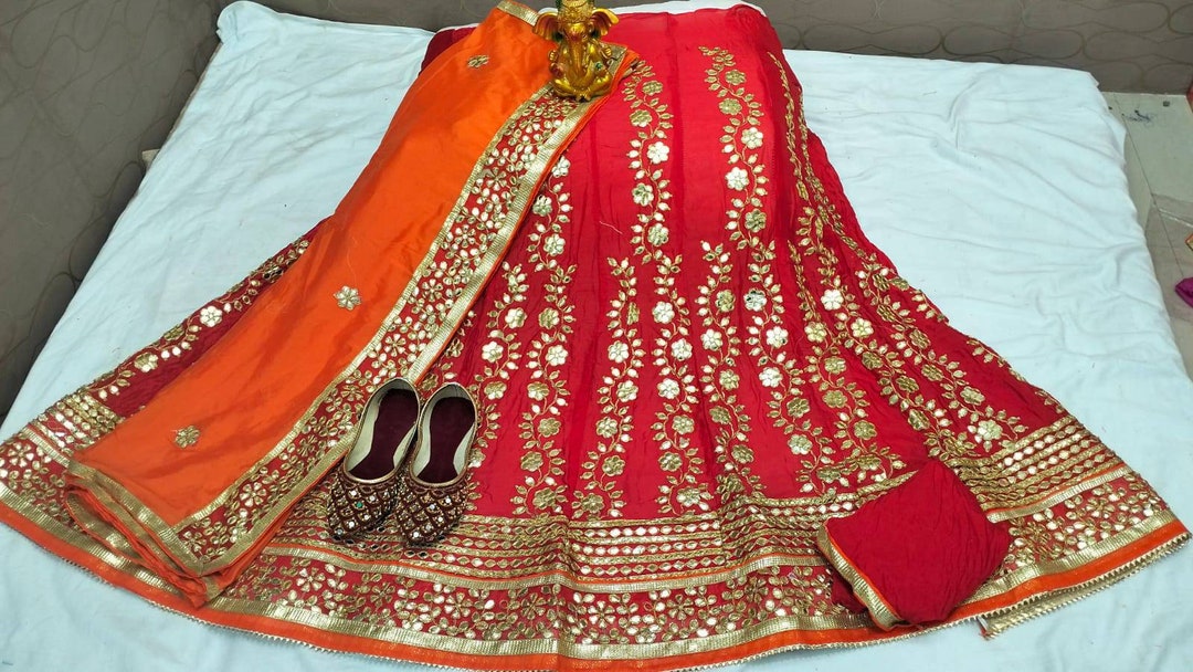 India Embroidered AP-60 Rajasthani Rajputi Half Pure Hamrahi Pure plan Red  Poshak, Size: Medium at Rs 5001/piece in Jaipur