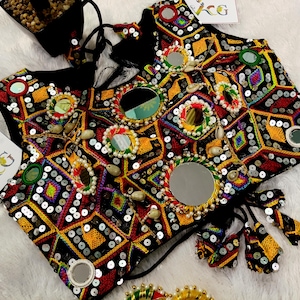 Navratri Real Mirror Work And Real Kodi Work Blouse For Women Dandiya Choli And Garba Blouse For Women Navratri Mirror Work Choli For Women