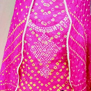 Rajasthani Bandhani Bandhej Suit for Women Jaipuri Printed Suit Pink