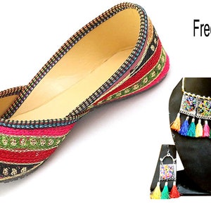 Traditional Indian Rajasthani Jaipuri Culture Colorful Shoes Belly For Girls And Women Handmade Colorfull Jutti For Women punjabi khussa