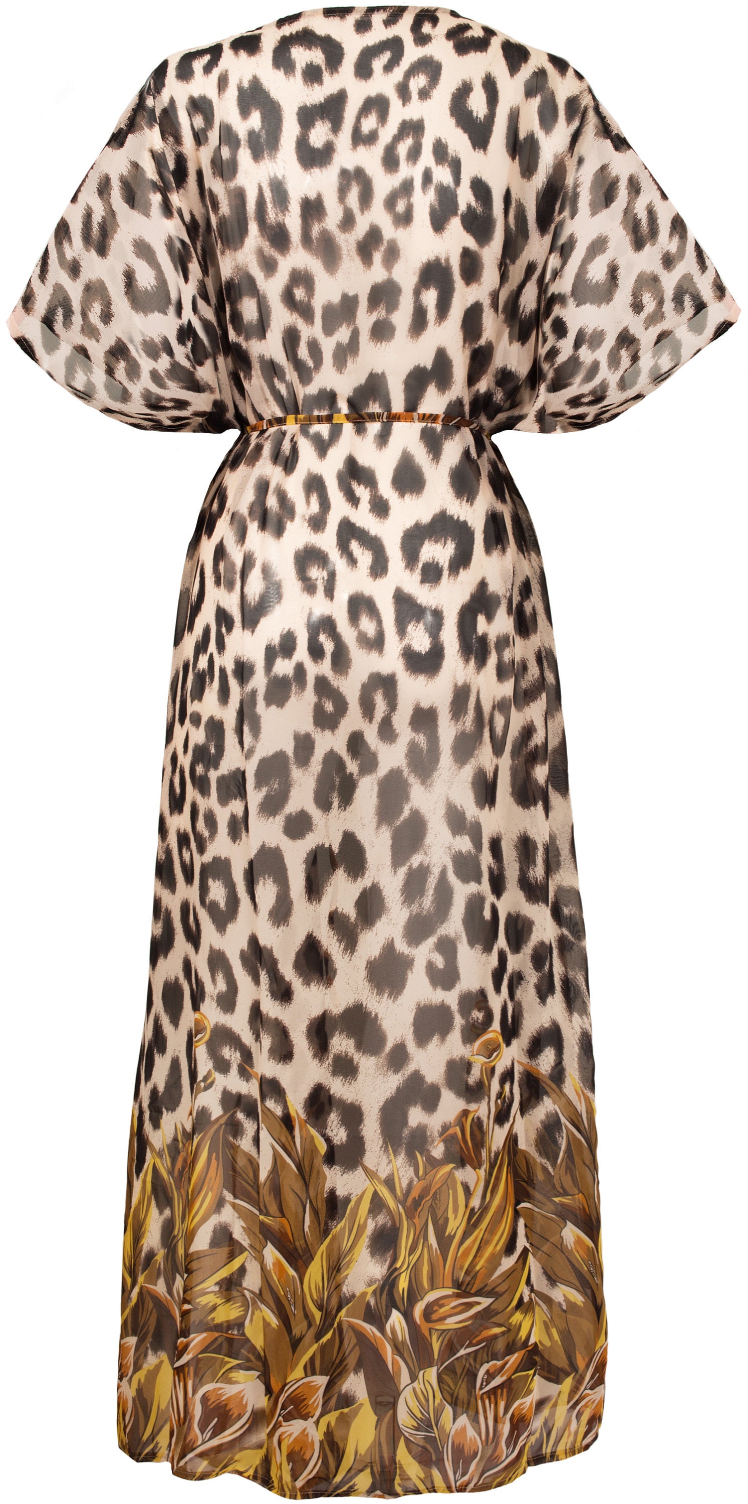 Stunning Sheer Leopard Animal Print Kimono Beach Cover up or Bathrobe ...