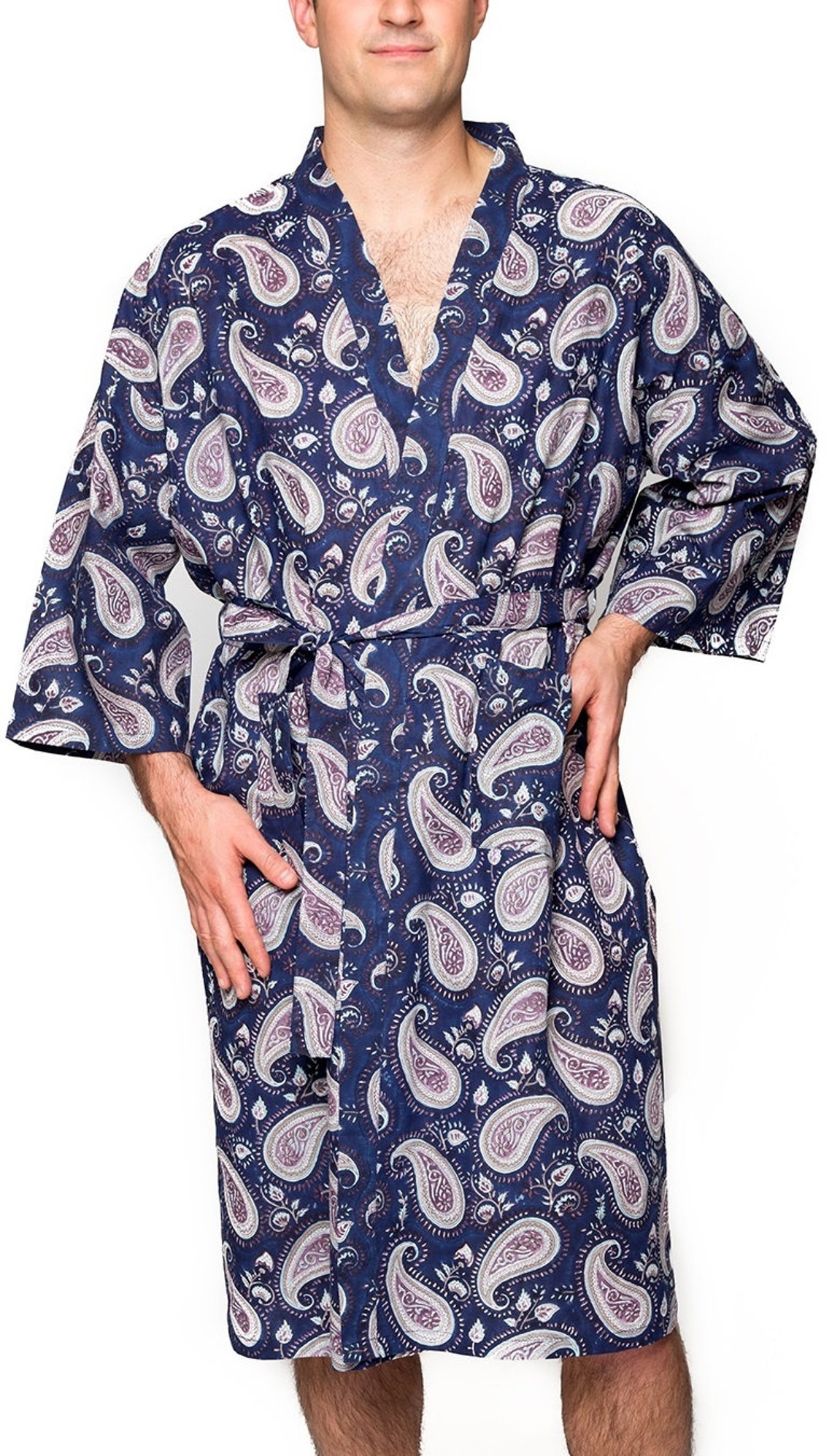 100 Cotton Unisex Dressing Gowns Lightweight Kimono Etsy UK