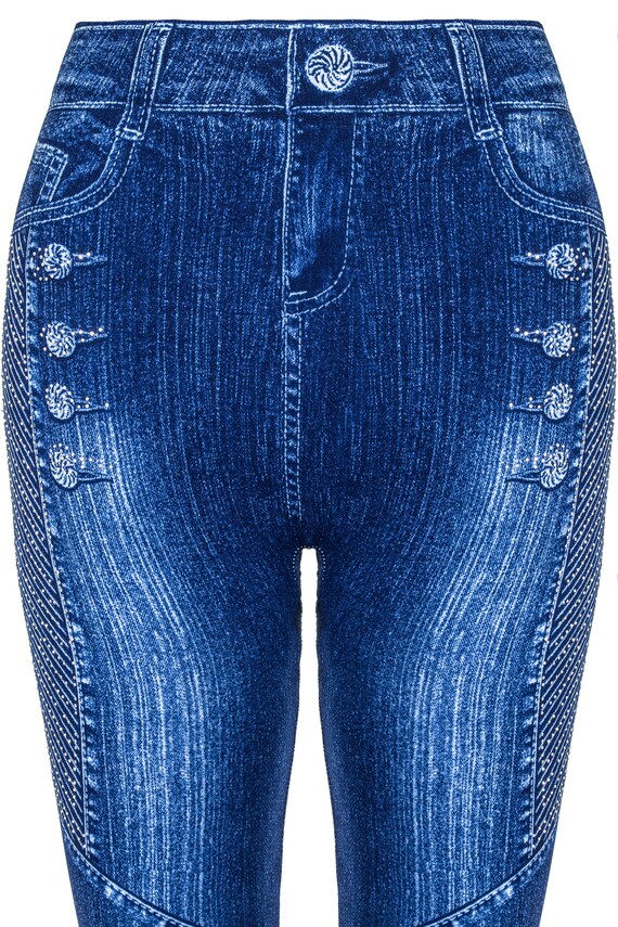 Printed denim cheap jeggings