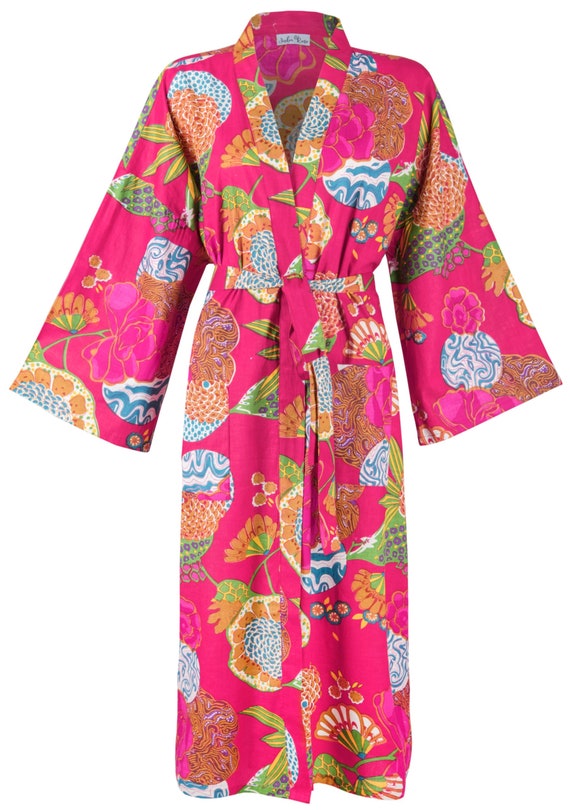 100 Cotton Women's Dressing Gowns Lightweight Kimono Etsy
