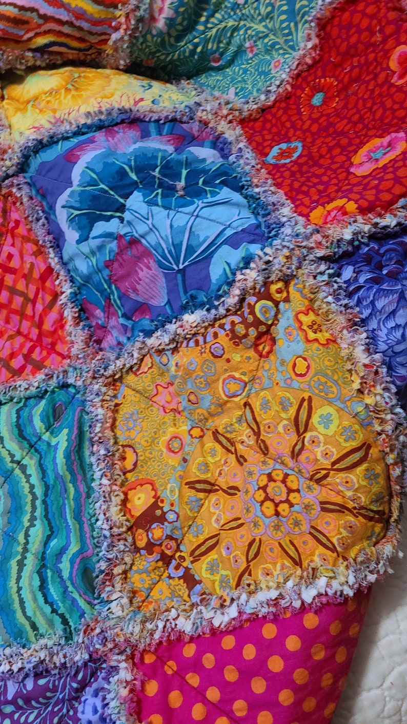 Blast of Bohemian Rag Quilt Colorful Rag Quilt Etsy