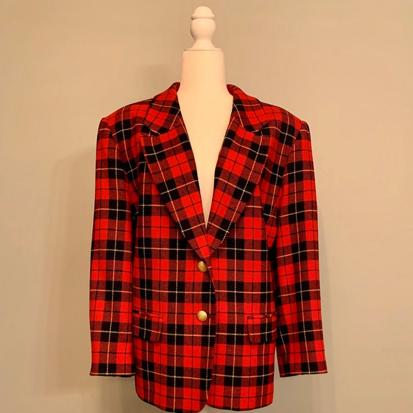 Vintage 90s Women’s Pendleton Tartan Plaid Blazer