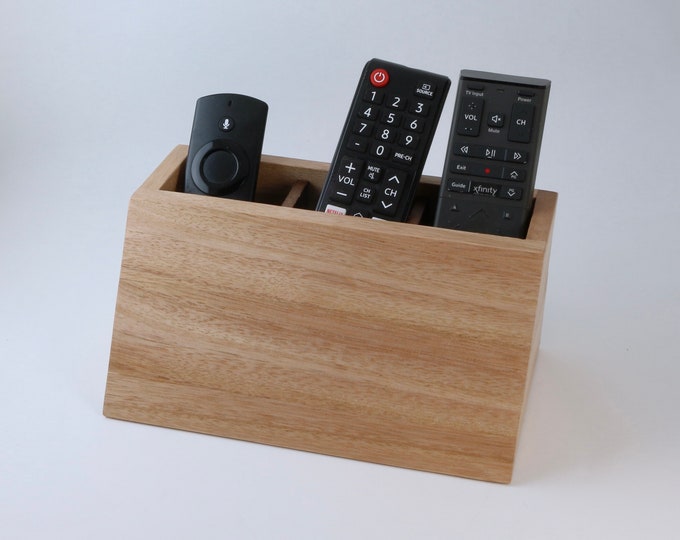 Handcrafted Wood Remote Caddy TV Remote Holder for 3 Remotes. Etsy