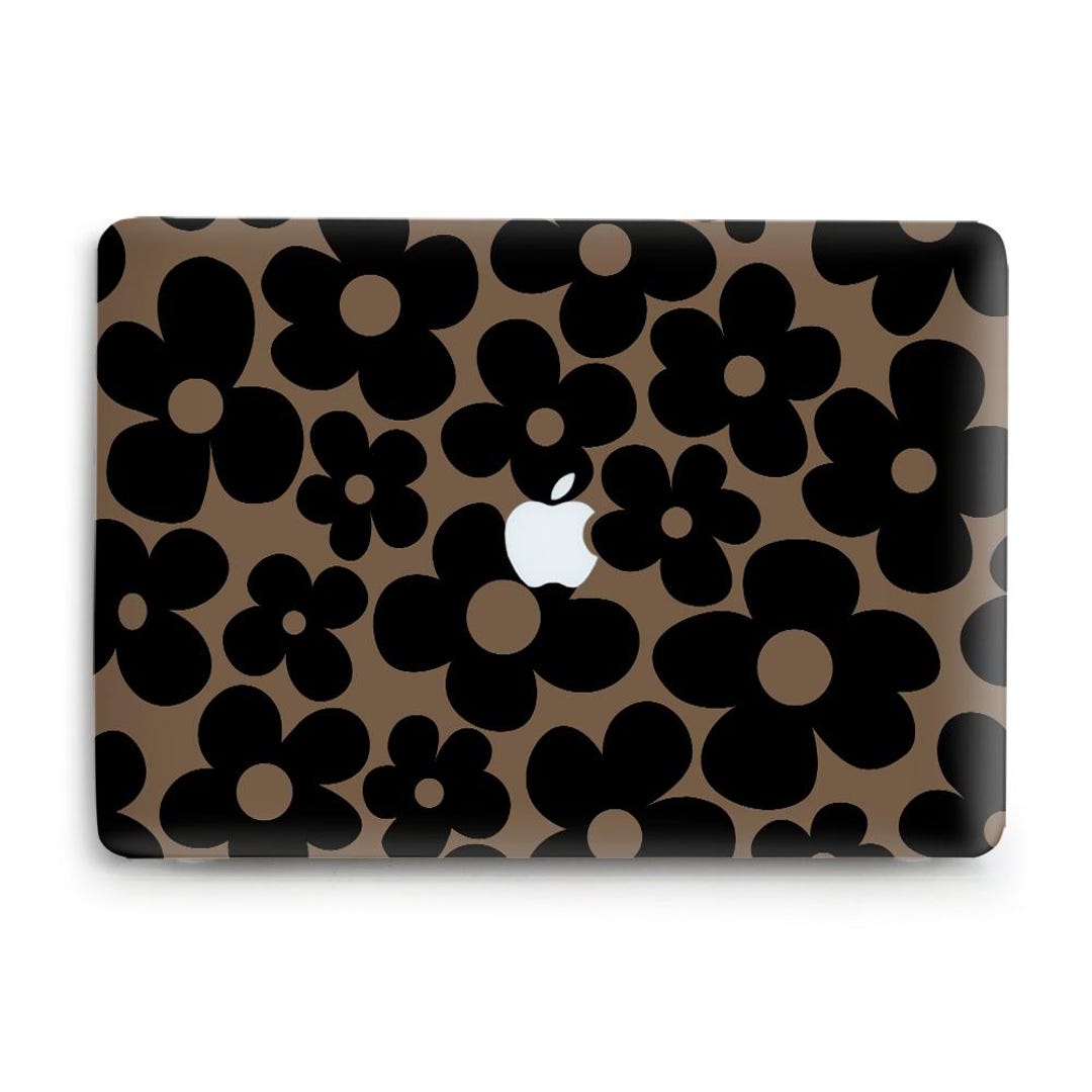 MacBook Case Black Flowers Aesthetic Brown MacBook Pro 13 MacBook Air ...