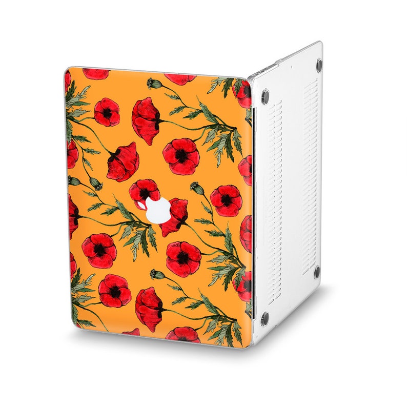 MacBook Case Aesthetic Cute Red Flowers MacBook Pro 13 MacBook Air 13 ...
