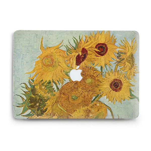 Macbook case Van Gogh Aesthetic Vintage Art case for Macbook Air 13 Pro 13 16 14 M2 M1 2023 15 12" Painting Sunflowers Yellow Flowers cover