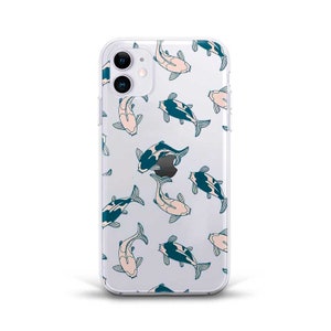 iPhone case Japanese Cute Koi Fish case for iPhone 14 13 12 11 Pro Max XR Pixel 7 Samsung s22 Aesthetic Trendy Pattern Transparent cover