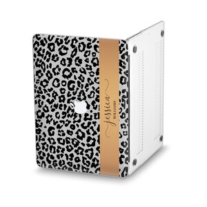 MacBook case Custom Name Aesthetic Leopard case for MacBook Air 13 Pro 13 M2 M1 Pro 16 14 15 12 Personalized Girly Trendy Unique Hard cover image 2