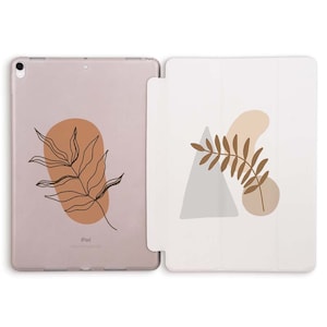 Étui iPad Aesthetic Leaf Abstract Art étui pour iPad 10e 10.2 9e Air 5 10.9 Pro 11 12.9 10.5 9.7 Mini 6 Couverture mignonne de conception géométrique minimale