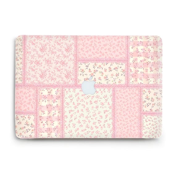 MacBook case Cute quilt Aesthetic flowers MacBook Pro 13 MacBook Air 13 15 inch m2 m3 m4 Pro 14 16 Quilted floral girly coquette pink case