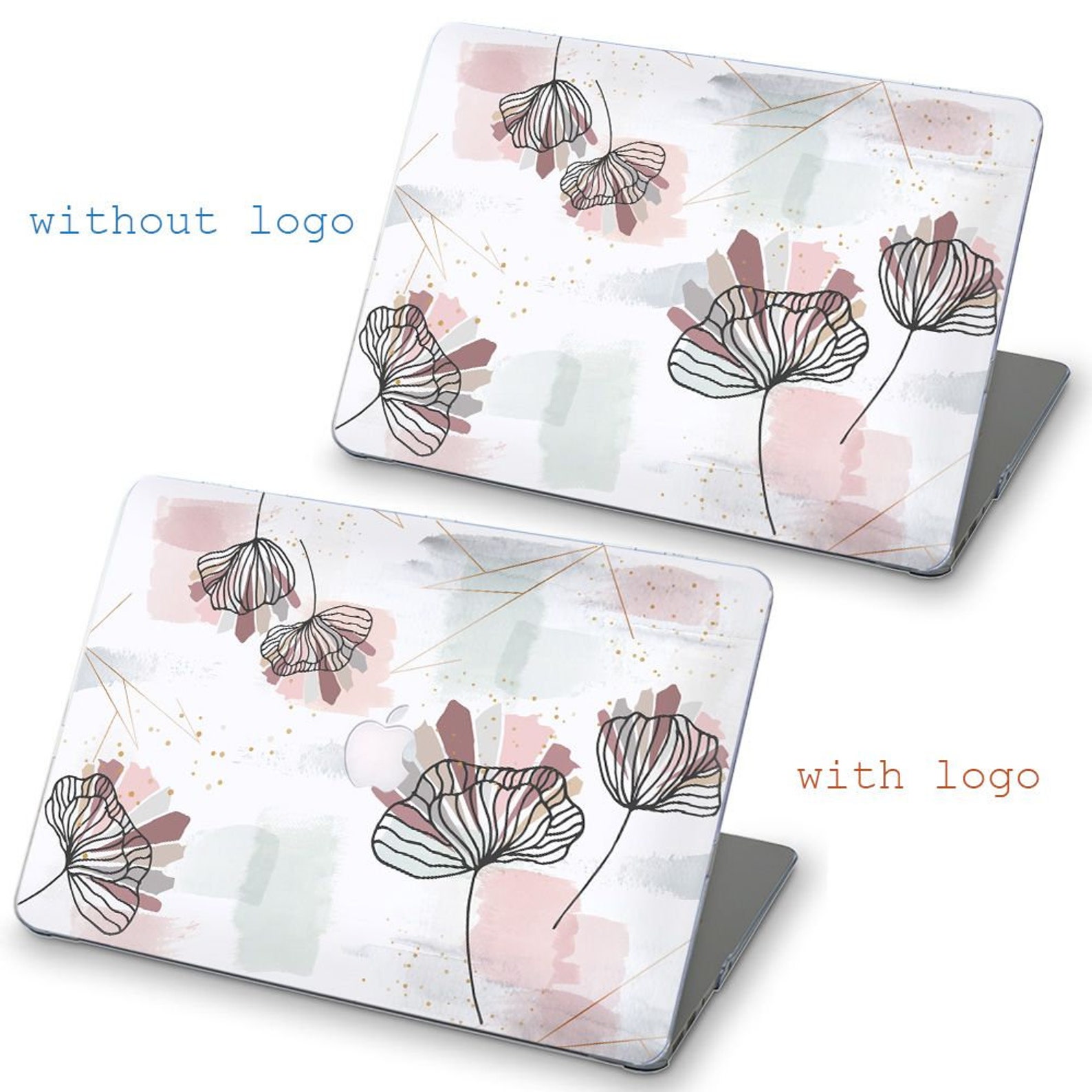 Macbook Case abstract floral aesthetic pastel cute girly Etsy