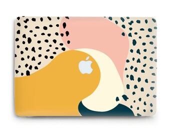 Étui MacBook Esthétique art abstrait Dots MacBook Pro 13 MacBook Air 13 m2 m3 Air 15 pouces Pro 14 16 Tendance neutre beige Jaune étui coloré