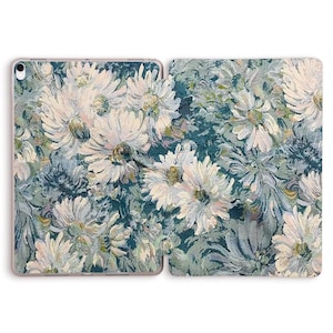 iPad case Aesthetic Flowers Blue Floral case for iPad 10th Air 5 Pro 11 12.9 10.2 10.9 10.5 Mini 6 Vintage Art Girly Trendy Beautiful cover