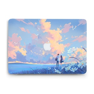 MacBook case Anime Aesthetic nature clouds MacBook Pro 13 MacBook Air 13 m2 Pro 14 Pro 16 inch m1 Pro 15 Cute landscape flowers Trendy case