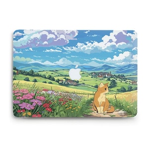 Macbook case Cute Orange Cat Aesthetic case for Macbook Air 13 Pro 13 M2 16 14 15 12 Nature Kawaii Flowers Trendy Cartoon Landscape cover